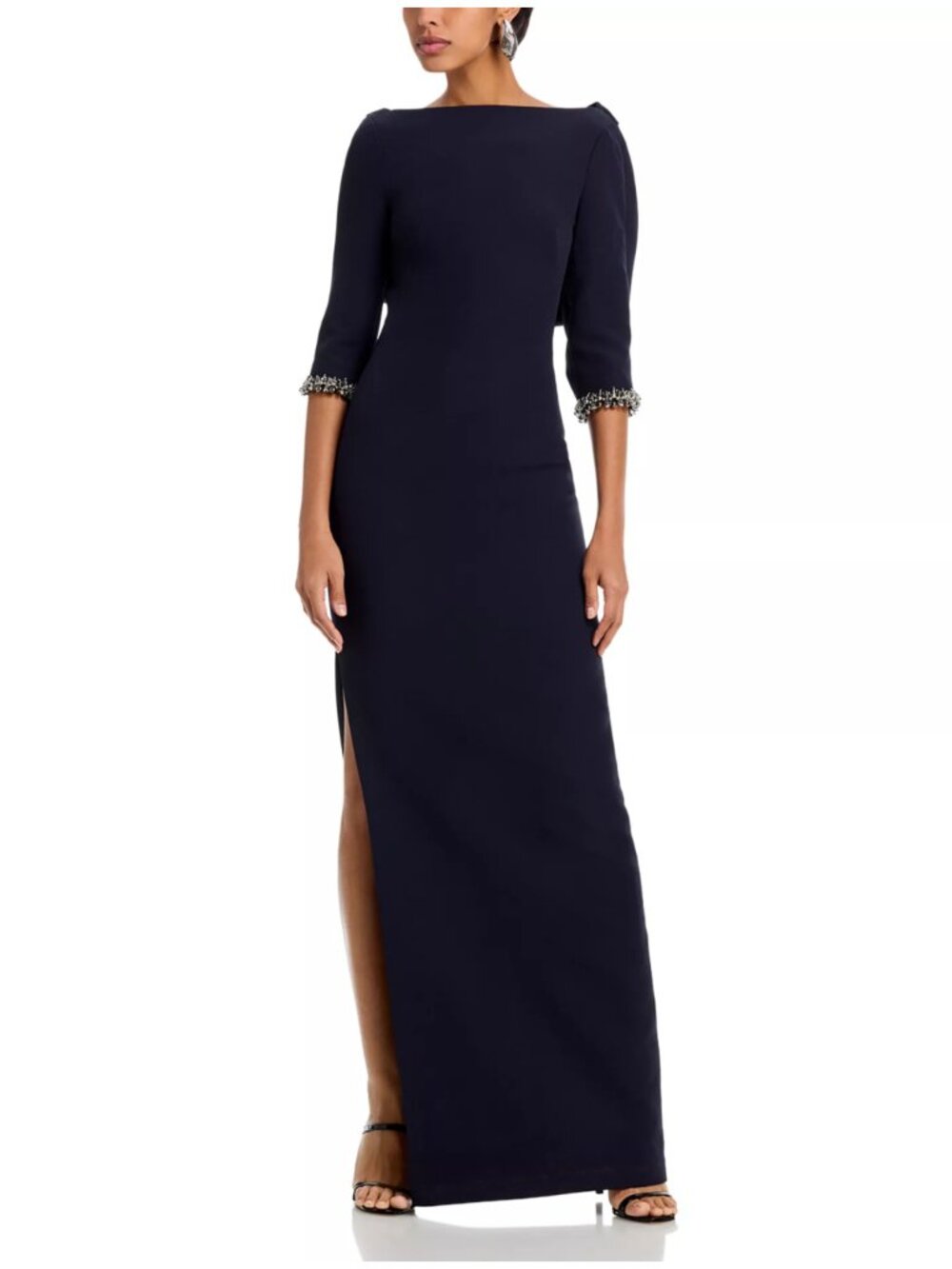Safiyaa Amaris Column Gown Midnight Navy US 6 FR 38 NWT